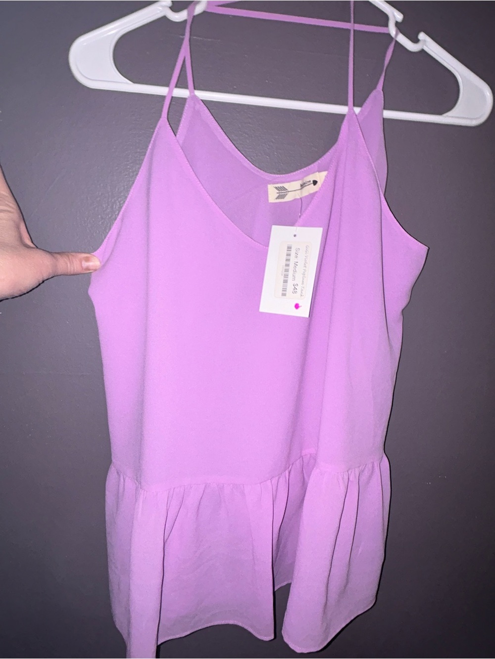 Buddy Love Lavender Peplum Spaghetti Strap Cami